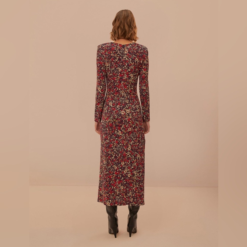 FARM Rio Burgundy Floral Maxi Dress - Picture 4 of 4